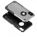 Wholesale iPhone Xs Max Tough Armor Hybrid Case (Silver)